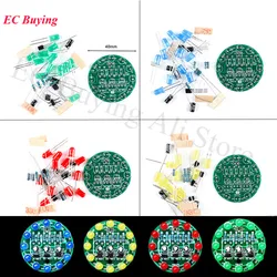 5Pcs/1pc LED Water Light LED Round Water Light Production Kit for Skill Training Soldering Practice Parts Diy Electronic Kit Set