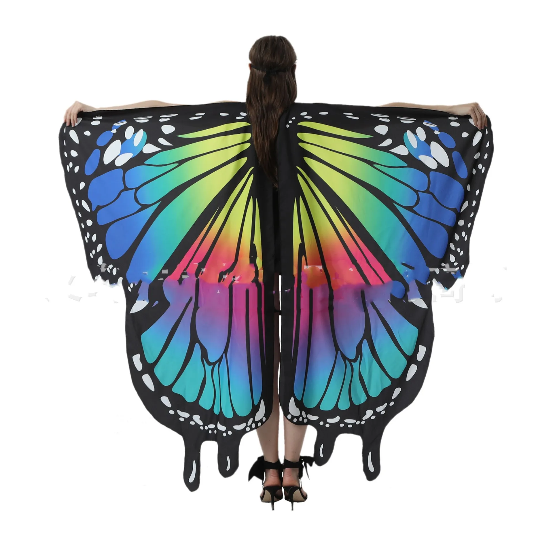 Soft Fabric Butterfly Wings Shawl Halloween Costume Fairy Ladies Nymph Pixie Festival Rave Dress Hot Sell