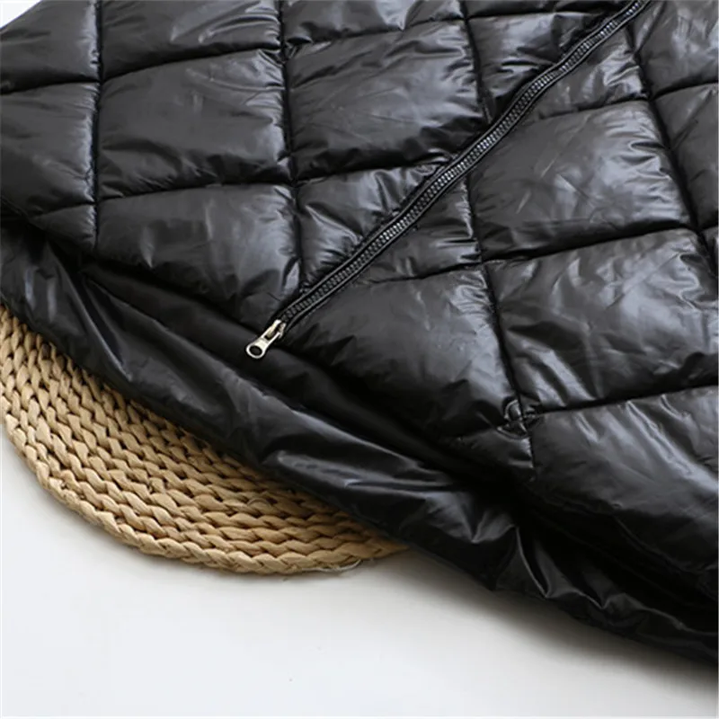 Plus Size Winter Jackets For Women With High Quality Hood Grid pattern Interlayer Cotton Extra Large Size Mid-Length Thick Coat