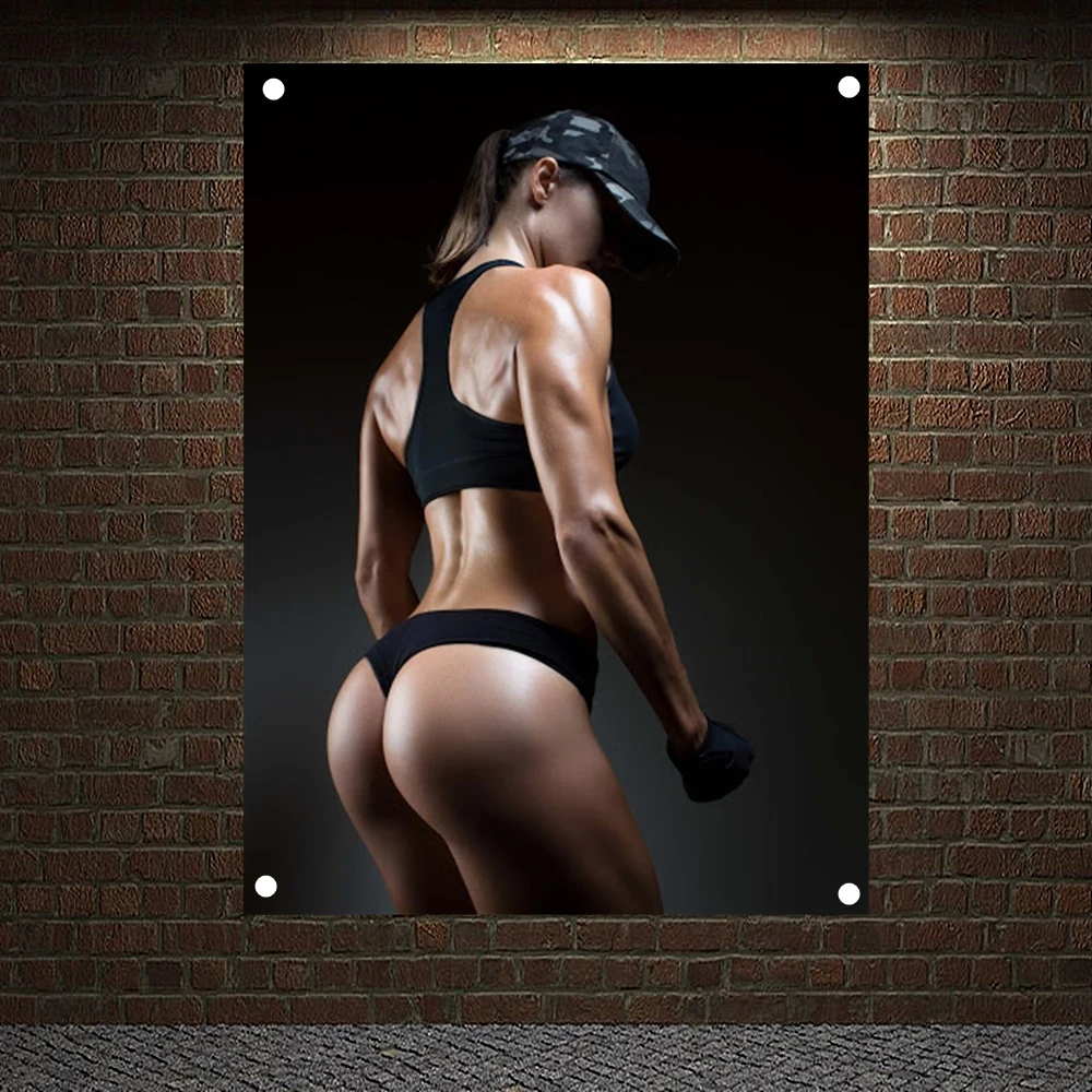 

Dance Yoga Studio Hanging Cloth Wall Art Training Motivation Banners Flags Exercise Poster Canvas Painting Mural Wall Decor D3