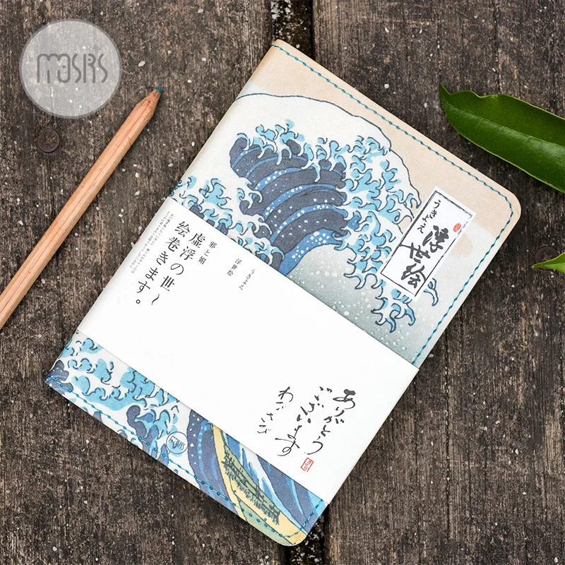 New Kanagawa Fuji Mountain Series Notebook PU Leather Diary Weekly Planner Schedule Book Gift Stationary