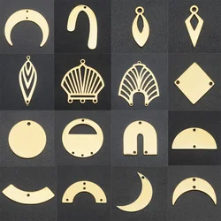 10pcs/Lot 316 Stainless Steel Gold Color Geometric DIY Earring Making Connectors Findings Charm Pendant Wholesale Jewelry