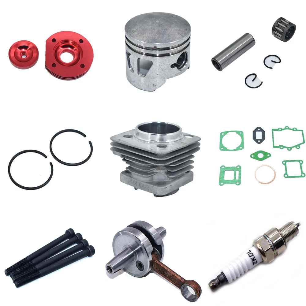 49CC Engine Cylinder Piston Cylinder Head Spark Plug Gasket Parts Sparately For 49CC Refitting Engine Cylinder