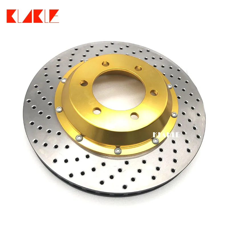 

KLAKLE Desinger Used Rear Caliper Car Brake Disc 362*28MM With Gold Center Bell PCD 5*114.3 For Renault Clio4 RS