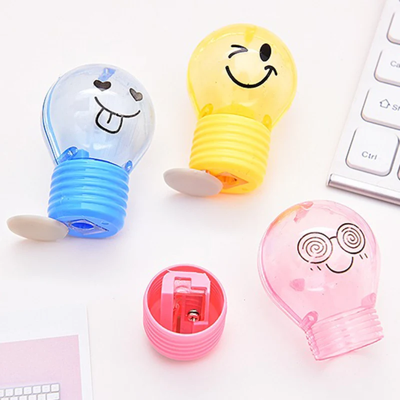 Novelty bulb style pencil sharpener, children\'s plastic pencil sharpener, Kawaii gifts, stationery, school supplies