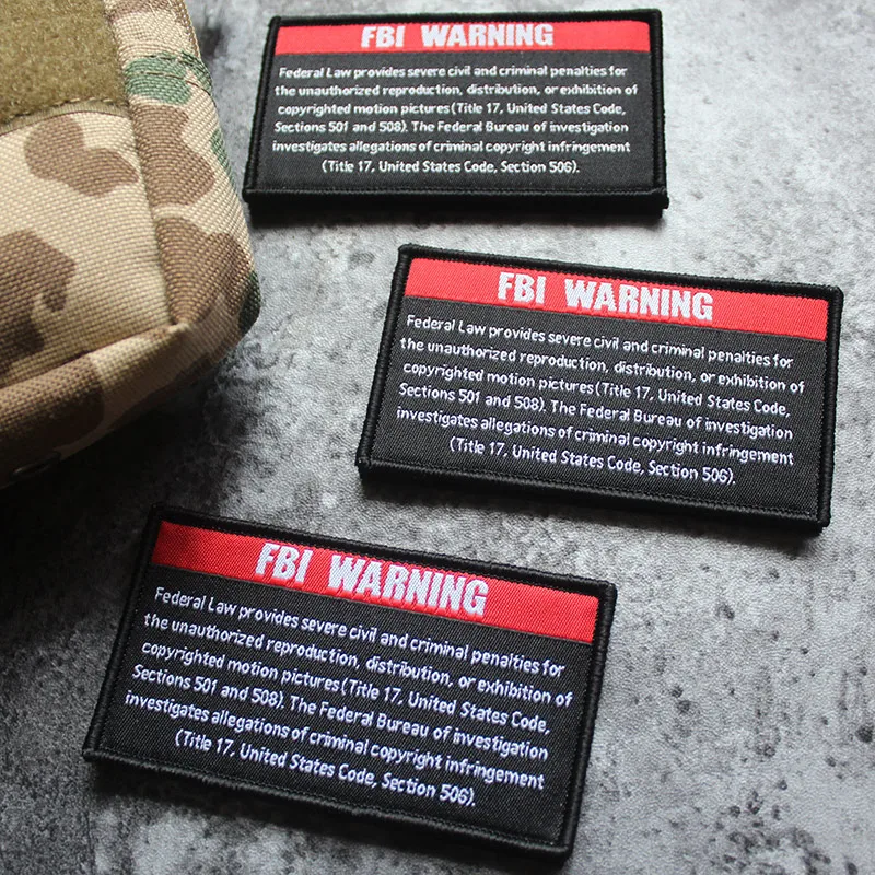 Dangerous 99 FBI Creative Embroidery Patch Personality Funny Old Driver Badge Outdoor Warning Logo Armband Backpack Sticker