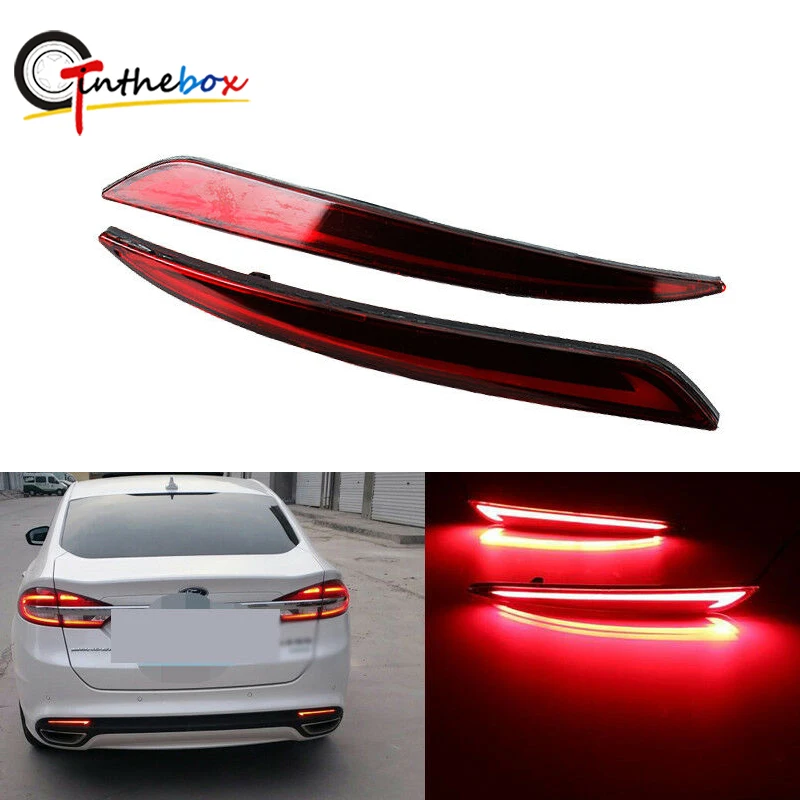 For Ford Mondeo Fusion 2013-2018 Red LED Car Rear Bumper Reflector Tail Lights Rear Fog Lamps Brake Lights Turn Signal Lights