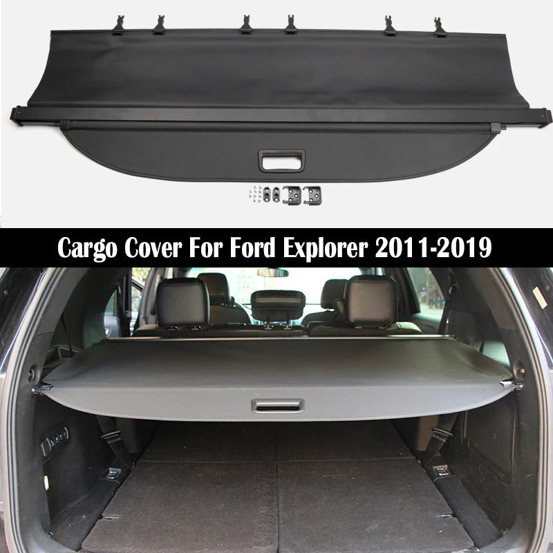 

Car Rear Cargo Cover For Ford Explorer 2011-2019 privacy Trunk Screen Security Shield shade Auto Accessories