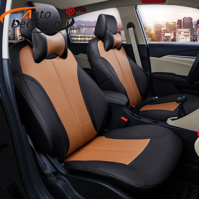 AutoDecorun Custom Fit Seat Covers for Land Rover Evoque 2011 2012 Accessories Seat Cover Set PU Leather Car Cushions Supports