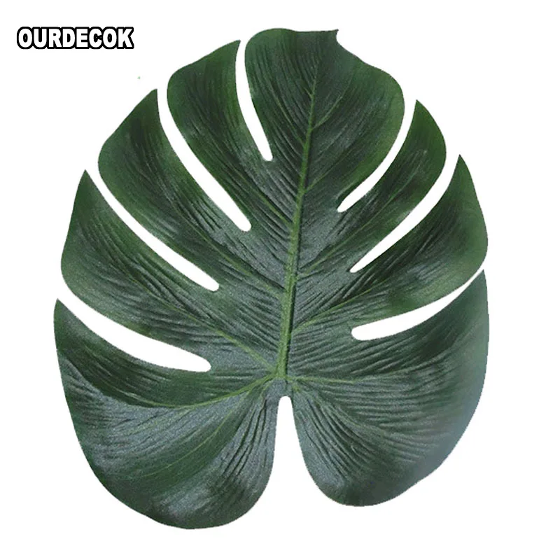 24pcs 35x29cm Artificial Tropical Palm Leaves for Tropical Party Decorations Wedding Hawaiian Halloween Table Decoration