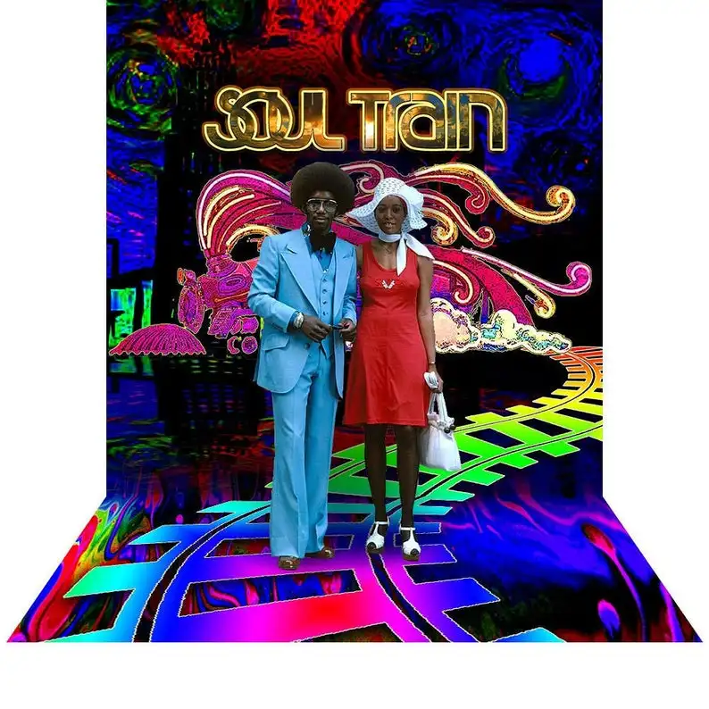 Photography Background Soul Train Photo Booth Props Party Decorations Disco Birthday Banner Photo Background Tv Dance Background