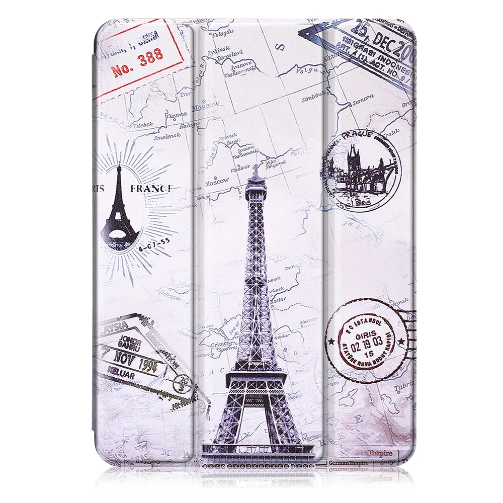 For ipad mini 5 case Eiffel tower Tablet PU Leather Flip Stand Case for Apple ipad  mini4 mini5 cover case with pen holder