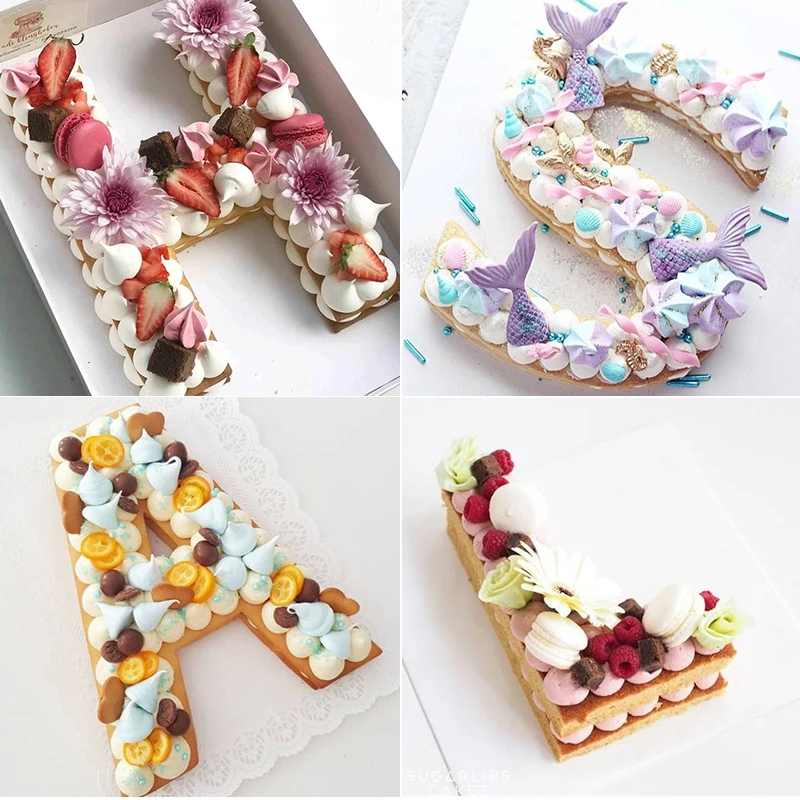1 Set Food Grade PET Alphabet Cake Molds Cookie Chocolate Pastry Decorating Baking Mould DIY Birthday Cake Fondant Tool
