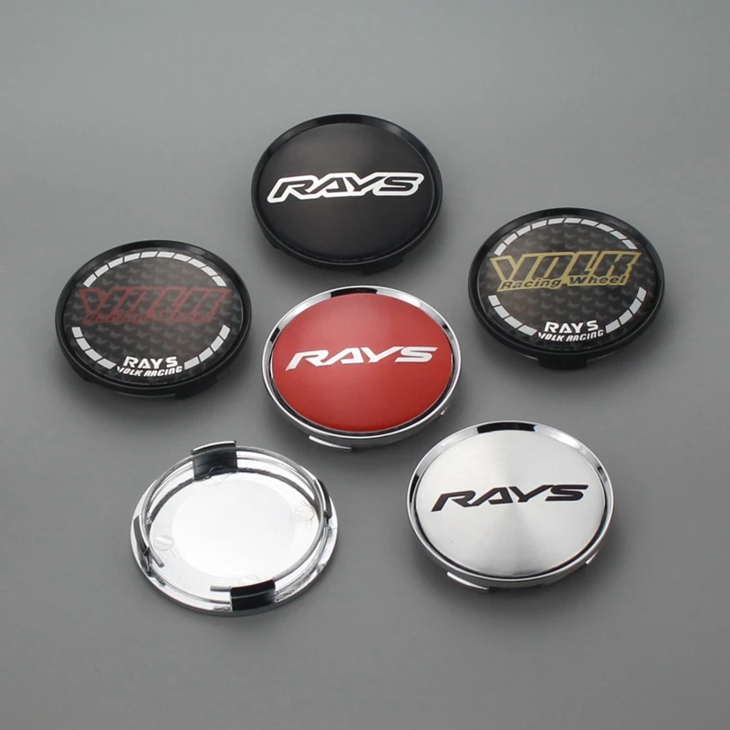 4pcs 63mm/58mm clip rays center cap car covers caps on wheels volk racing emblem sticker wheel hub cap for rims tire accessories