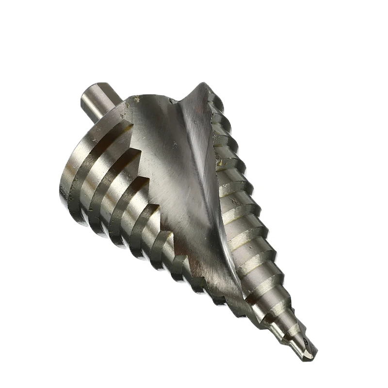 

HSS 4241 Spiral Flute Step Drill Bit 6-60MM 12 Steps 13mm Shank Increment Steel Step Cone Drill Bit Hole Cutting Twist Drilling