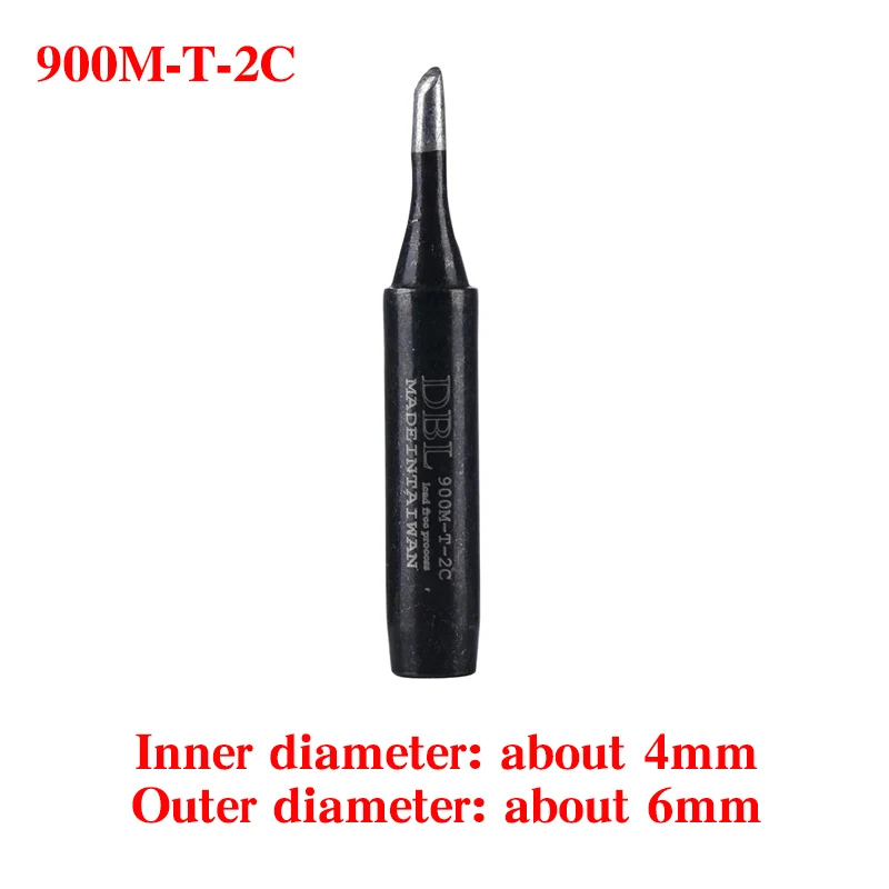 10Pcs/Lot 900M-T-2C Lead-free Soldering Iron Tips Black Metal Welding Tips For Hakko 936 Rework Repair Tool Kits