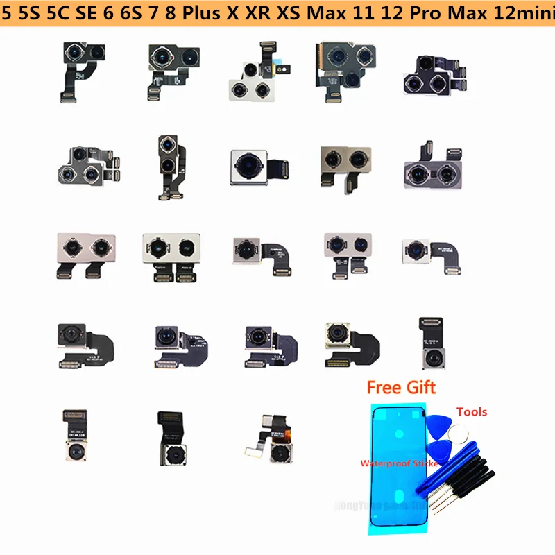 Original Back Camera  Rear Main Lens Flex Cable For iPhone 5 5C 5S SE 6 6S 7 8 Plus X XR XS Max With Flash Module Sensor