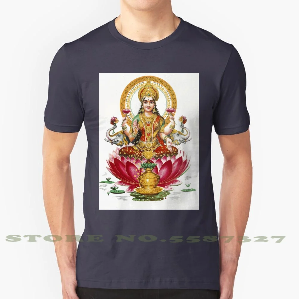 Hindu Goddess Lakshmi Hinduism Buddhism Meditation Religion 100% Pure Cotton T-Shirt India Religion Hinduism Buddhism Nepal