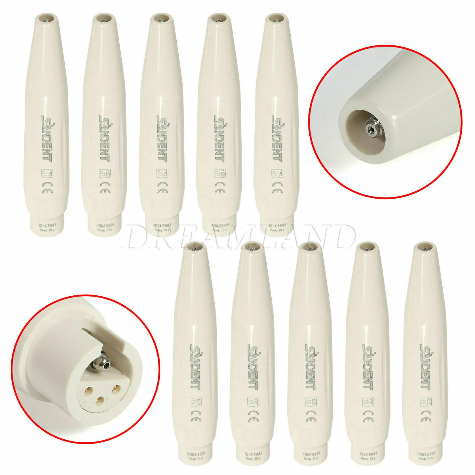 

10PCS Dental Ultrasonic Piezo Scaler Detachable Handpiece 135℃ Fit DTE SATELEC Tips