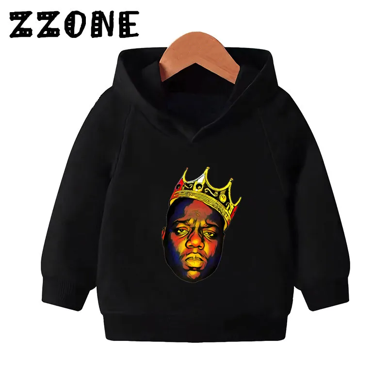 Kids Notorious Big Print Hooded Hoodies Children Biggie Smalls Sweatshirts Baby Pullover Tops Autumn Girls Boys Clothes,KMT456