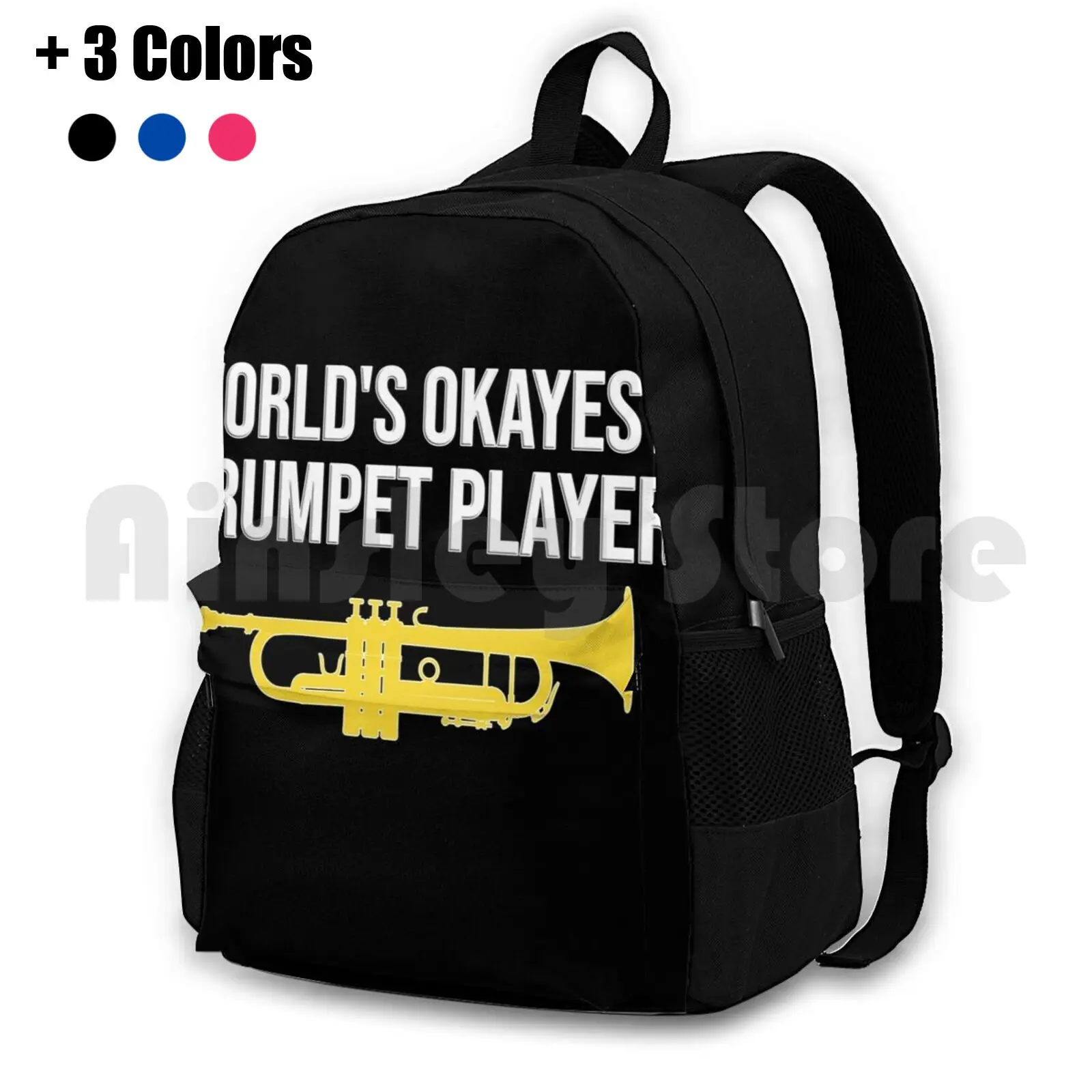 World's Okayest Trumpet Player , Funny Trumpet Gift Idea Outdoor Hiking Backpack Riding Climbing Sports Bag Trumpet Trumpeter