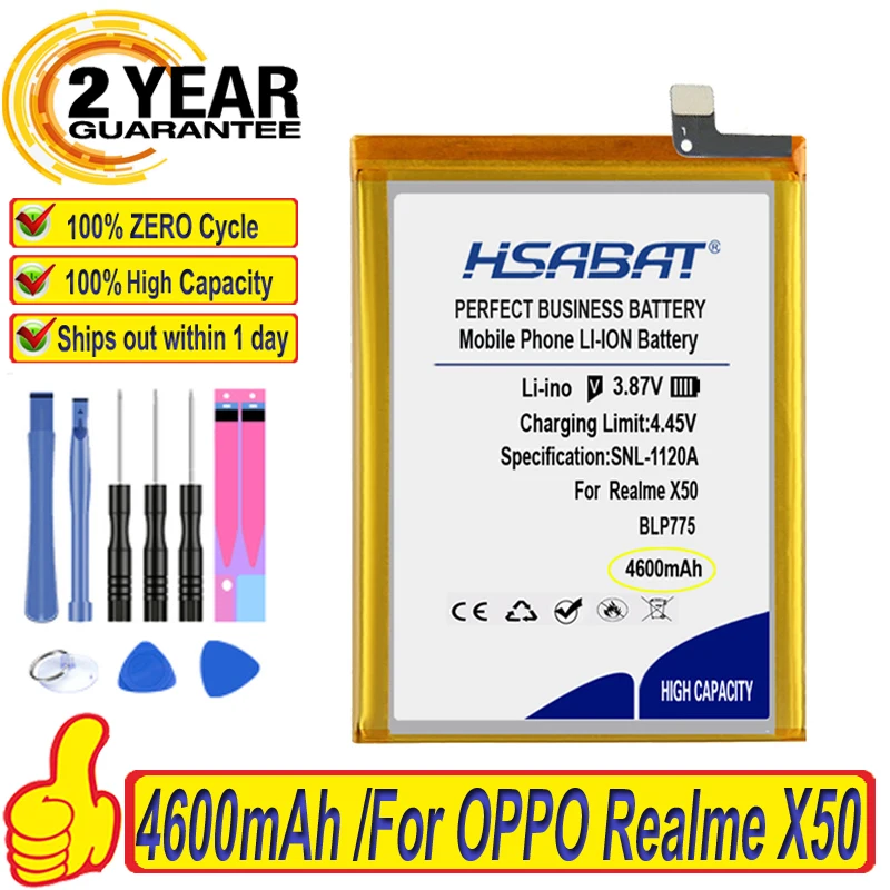 Top Brand 100% New 4600mAh BLP775 Battery for OPPO Realme X50 X3 / X3 Super ZOOM Batteries