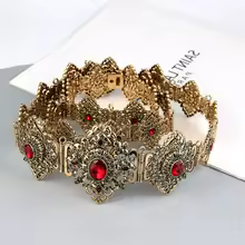 Sunspicems Moroccan Caftan Belt for Women Wedding Dress Body Jewelry Gold Color Metal Waist Chain Adjustable Length Bride Gift - Image 3