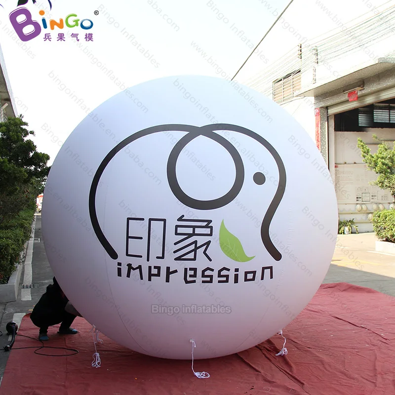 Customized LOGO 3 meters inflatable white ball / advertising inflatable balloon for display toys