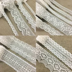 2Yards1cm-6cm beżowy biały koronki taśmy wstęga bawełniana dla Handmade DIY Craft boże narodzenie wielkanoc małżeństwo Deco prezent kwiatowy pakowania