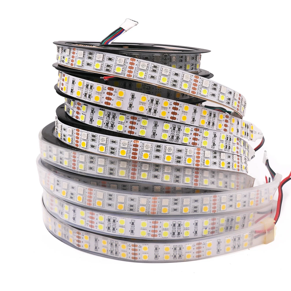 12V 24V 5050 Led Strip Light RGBW  RGB Double Row 120LED/m White/Warm White Led Tape IP67 Tube Waterproof Home Decoration