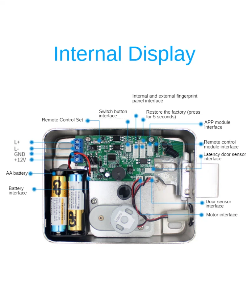 Home smart anti-theft free wiring card swipe electronic control lock access control integrated lock