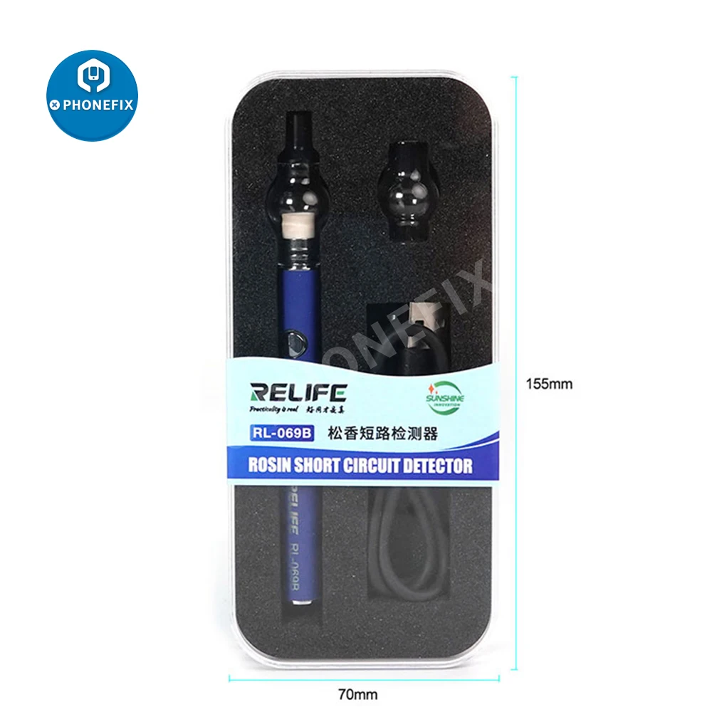 RELIFE RL-069B Rosin Short Circuit Detector USB Charging Rosin Flux Pen For Phone Computer Motherboard Fault Detecting Repair