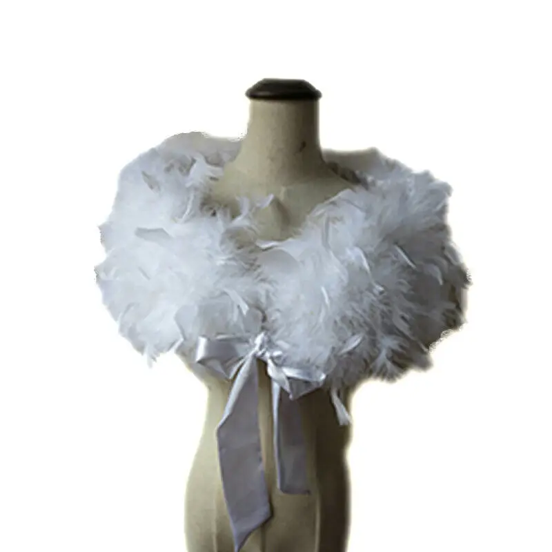 Vera pelliccia di piume di struzzo 100% avvolge Bolero solido scialle per feste di nozze nero bianco donna inverno rosa mantello proteggere spalla