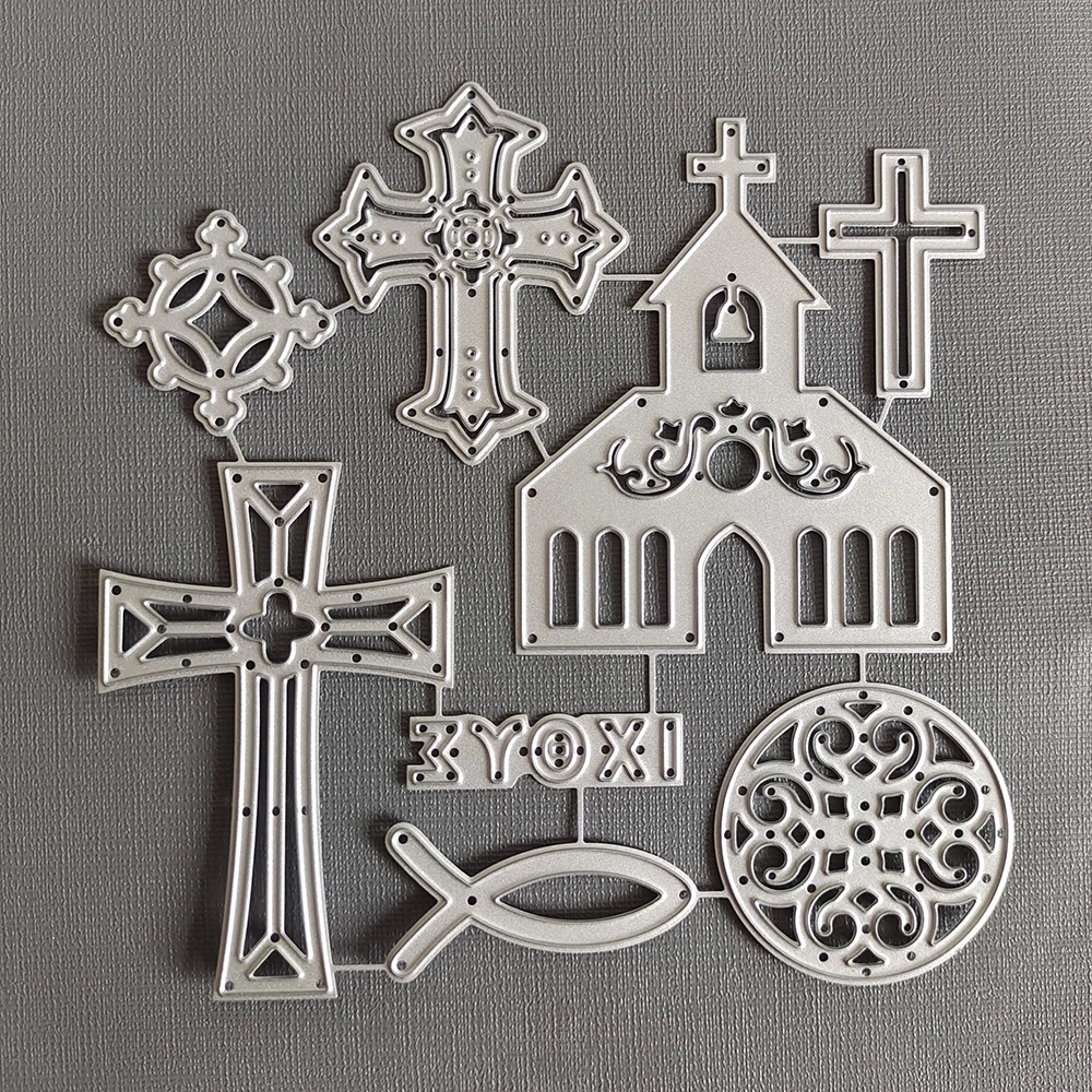 8 Pieces Cross Metal Cutting Dies For DIY Scrapbooking/Card Making/Album Decorative Crafts Handmade Embossing Die Cuts