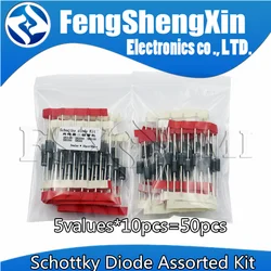 5values*10pcs=50pcs Schottky Diode Assorted Kit SR3100 SR3200 SR5100 SR5200 SR560 each 10PCS