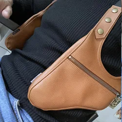 Steampunk Medieval Leather Shoulder Bag Vintage Phone Case Wallet Double Pocket Holster Festival Viking Pirate Costume Purse Men