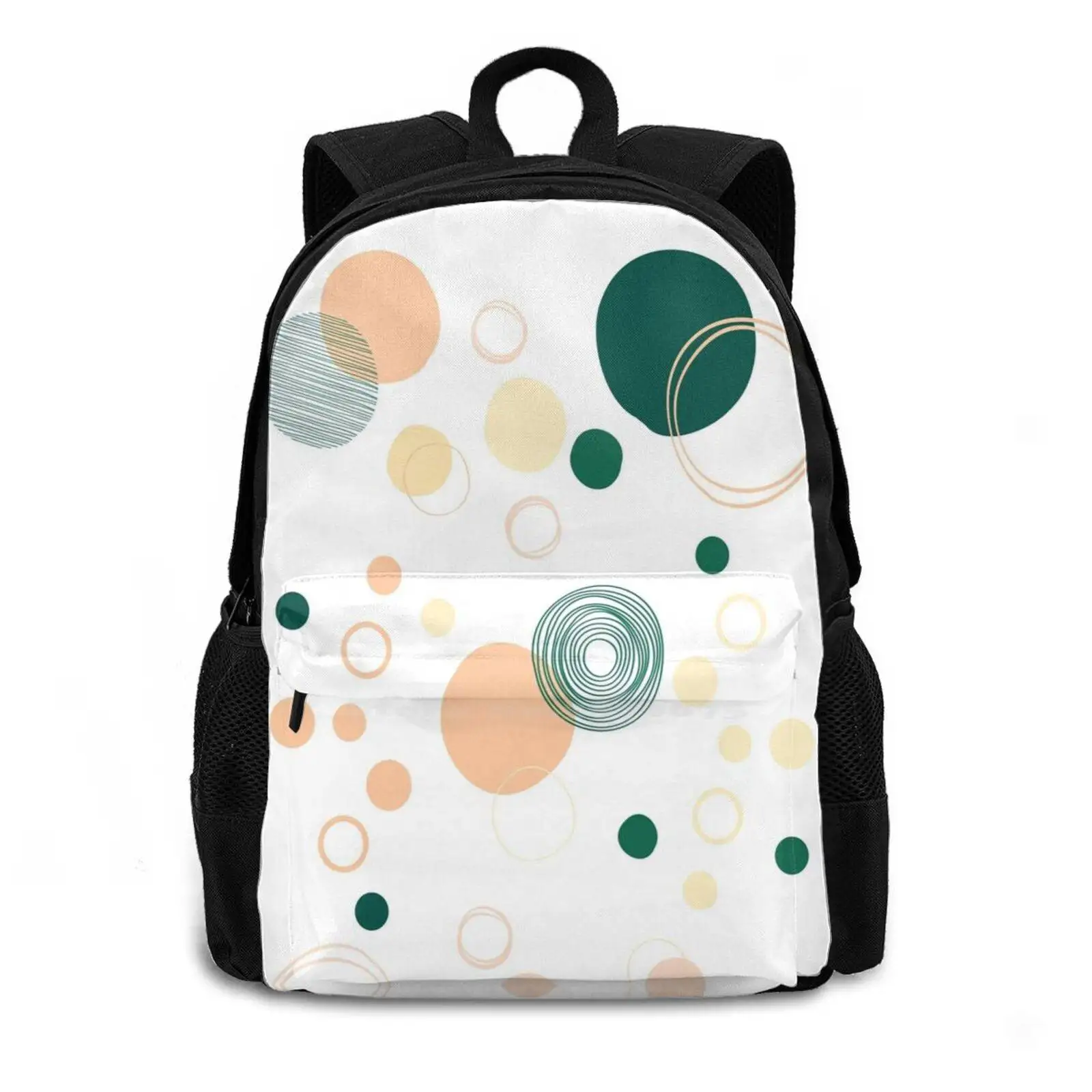 Spring Pastel Peach Green Colours Planets New Arrivals Unisex Bags Student Bag Backpack Cute Bubbles Funny Aesthetic Trending