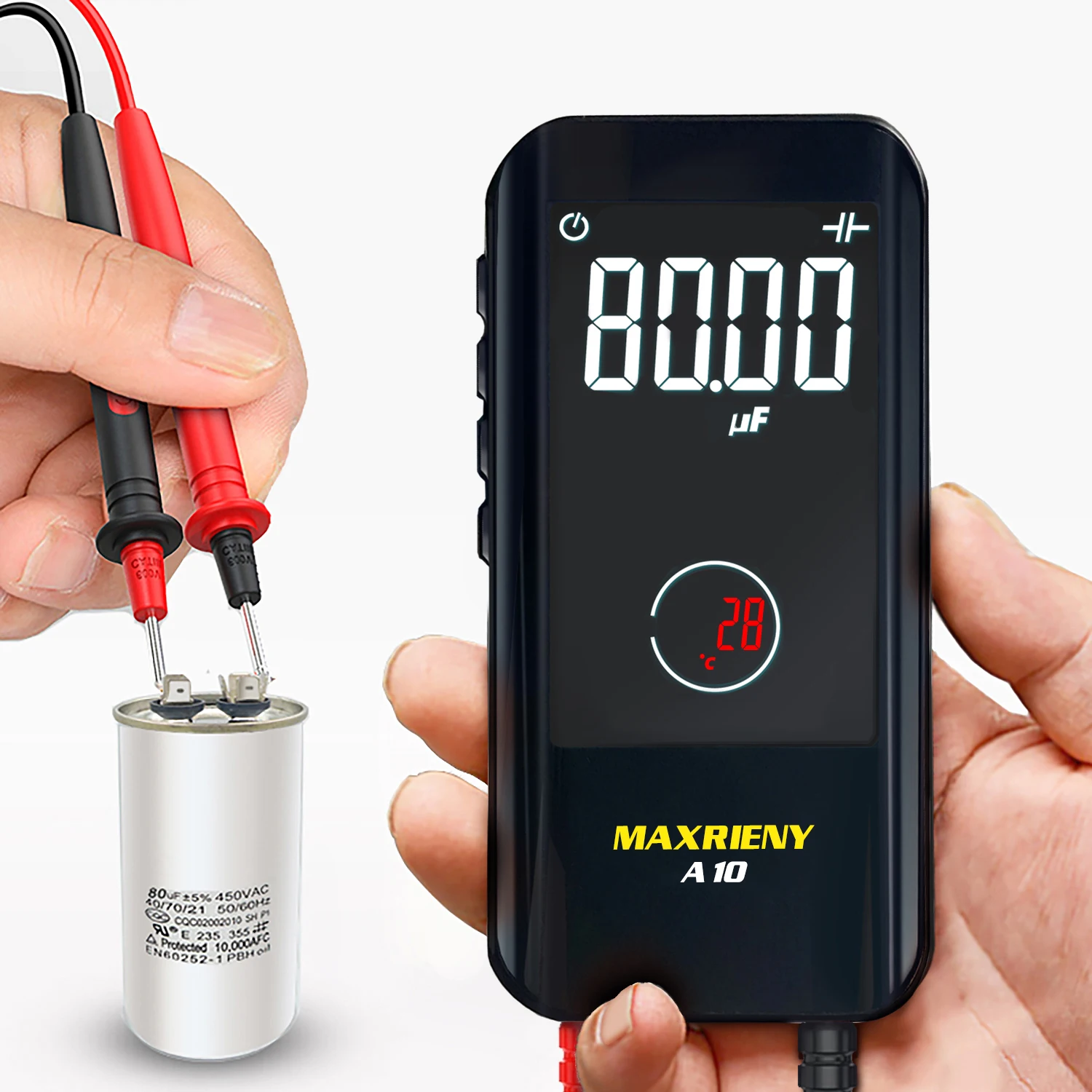 MAXRIENY Smart Digital Multimeter A10 True RMS EBTN Color Display DC AC Voltage Capacitance Ohm Diode NCV Hz Live Wire Tester