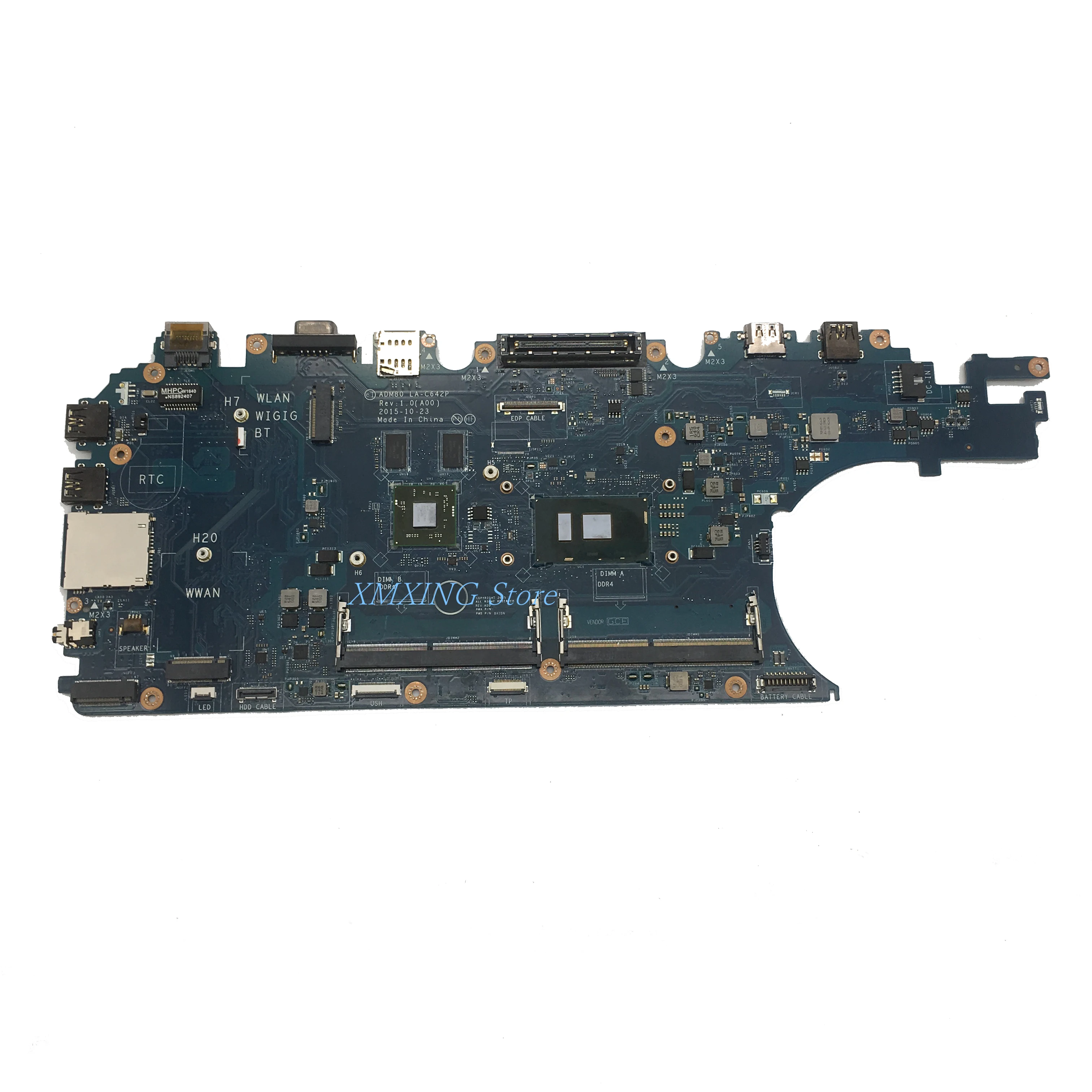 FULCOL For DELL Latitude E5570 5570 Laptop motherboard SR2F0 I5-6300U CPU LA-C642P CN-0GVKV9 0GVKV9 GVKV9 Tested 100% work