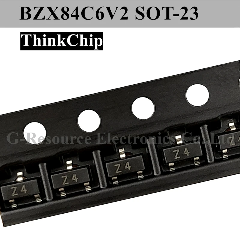 (100個) BZX84C6V2 sot-23 smd電圧安定化ダイオード6.2v (マーキングZ4)