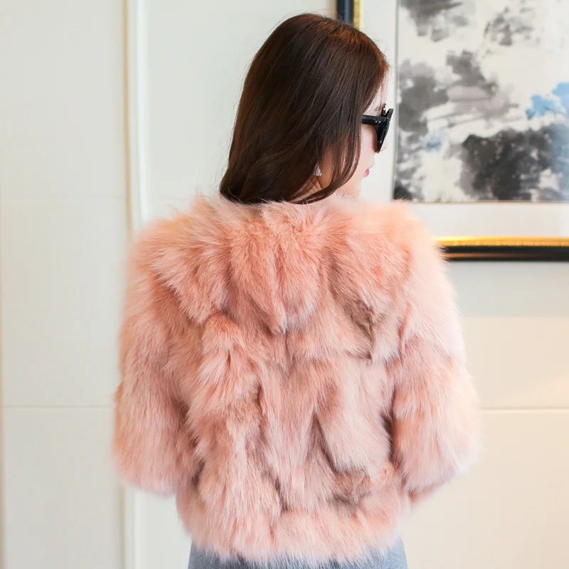 

Fur Short Real Fox Coat Women Clothes 2023 Fall Winter Luxury Jacket Korean Fur Coats Pink Womens Clothing KJ1048