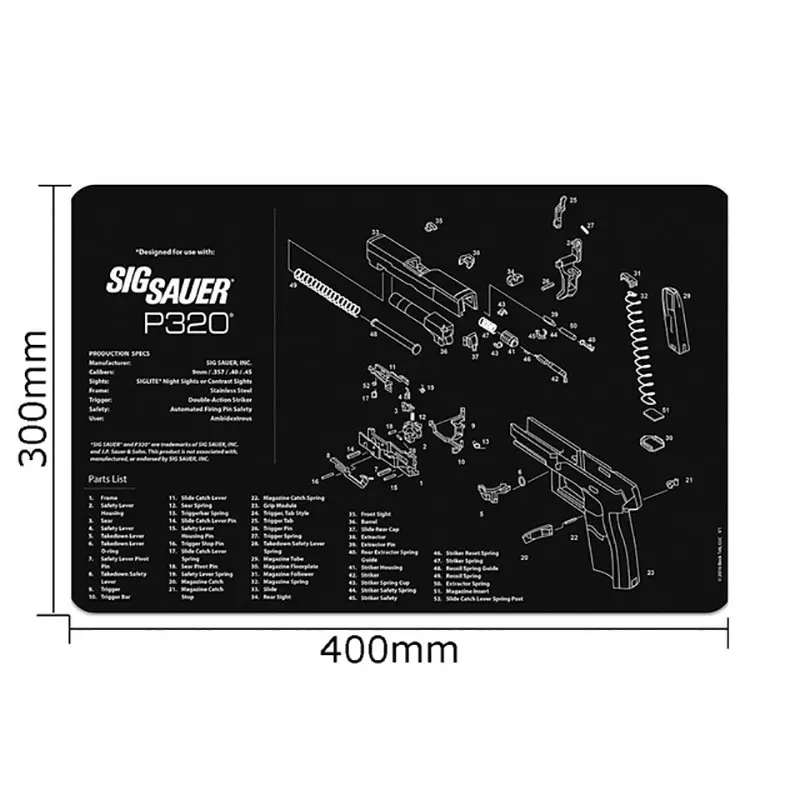 New Gun Cleaning Mat for AR15 AK47 Glock colt1911 SIG SAUER P320 M92 Rifle Pistol Gun smith Repair Build Tool Kits Bench Pads