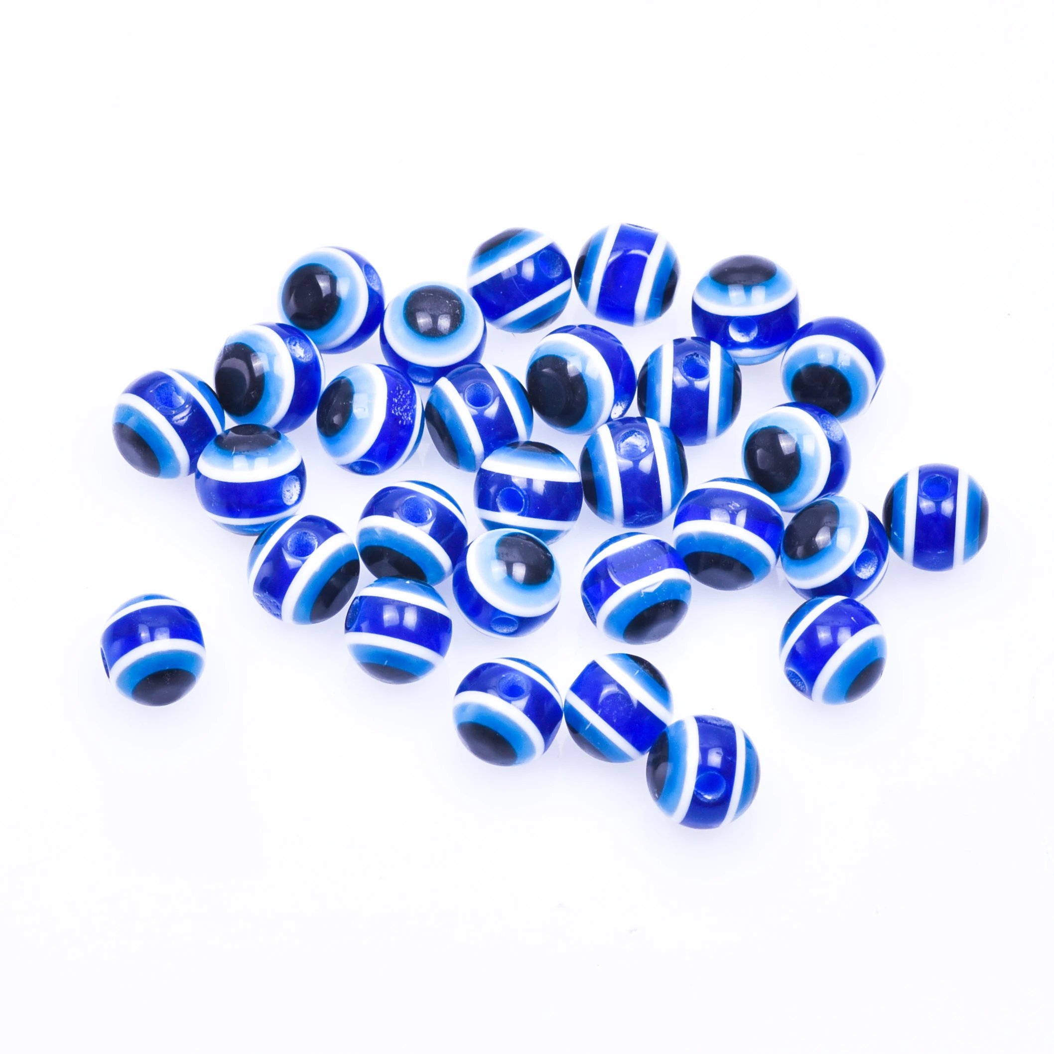 New 20/50pcs/lot Loose Blue Turkish Evil Eye 6/8/10/mm Acrylic Flatback Cabachons Beads for Charm Jewelry Findings 24316