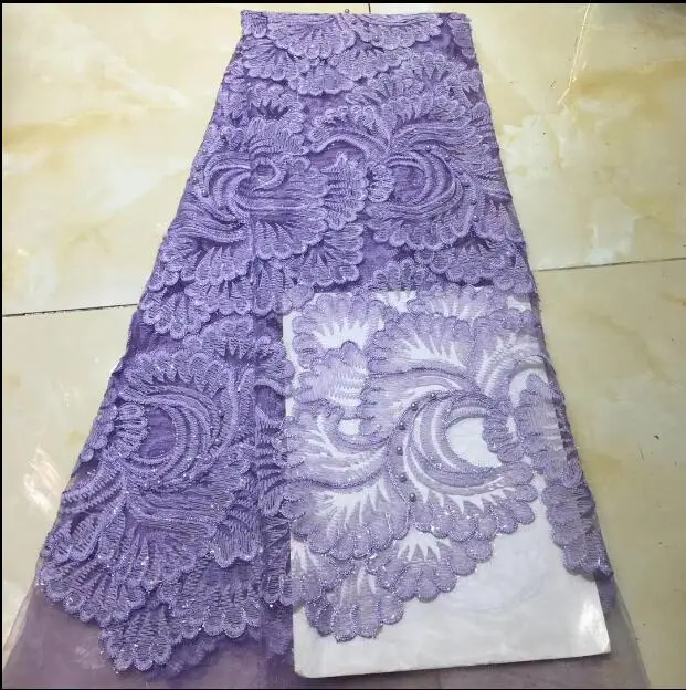 Embroideried tulle Lace Fabric 5 Yards African Women Bead Stage