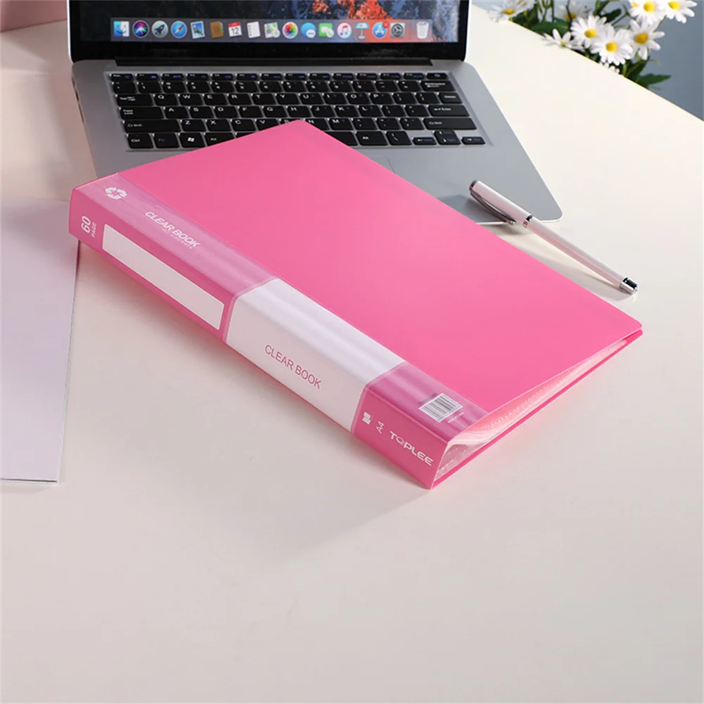 20 Pages Plastic Presentation Book Portfolio Folder File Folder Clear Sleeves Protectors Display Book Document Organizer Office
