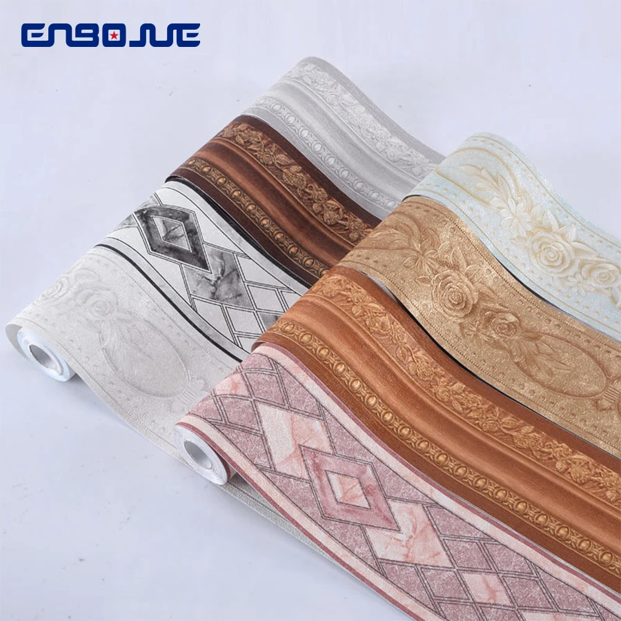 

3D Stereo Wall Stickers PVC Self-adhesive Waist Line Living Room Bedroom Border Wallpaper Door Frame Waterproof Decorative Film