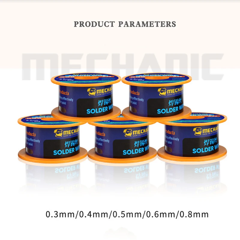 2Pcs/lot MECHANIC DS6 Rosin Core Solder Wire 0.3/0.4/0.5/0.6/0.8mm 40g BGA Soldering Wire Rework Tools Flux 1.0-3.0%