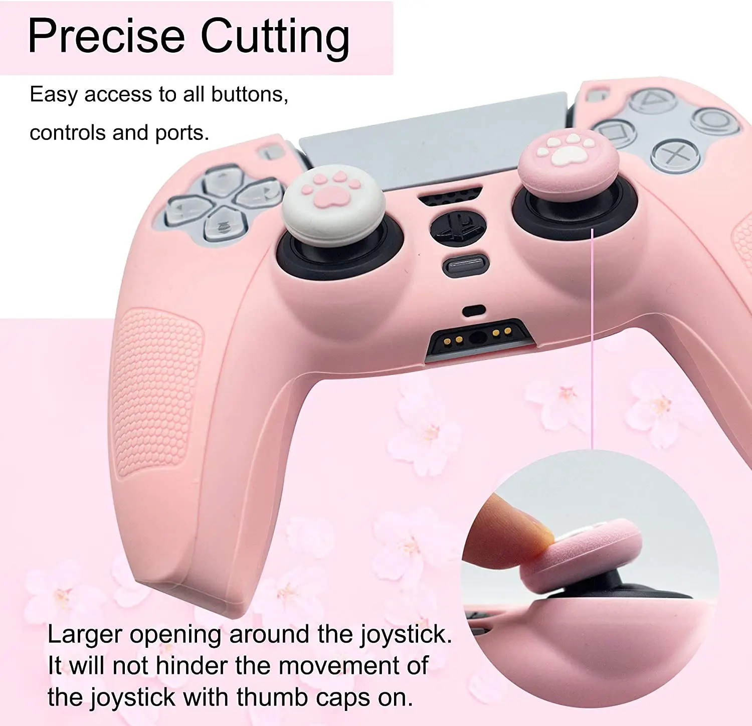 Anti-Slip Silikon Schutz Gummi Fall Nette Kawaii Zubehör Joystick Haut Grip Abdeckung mit 2 Daumen Kappe Für PS5 controller
