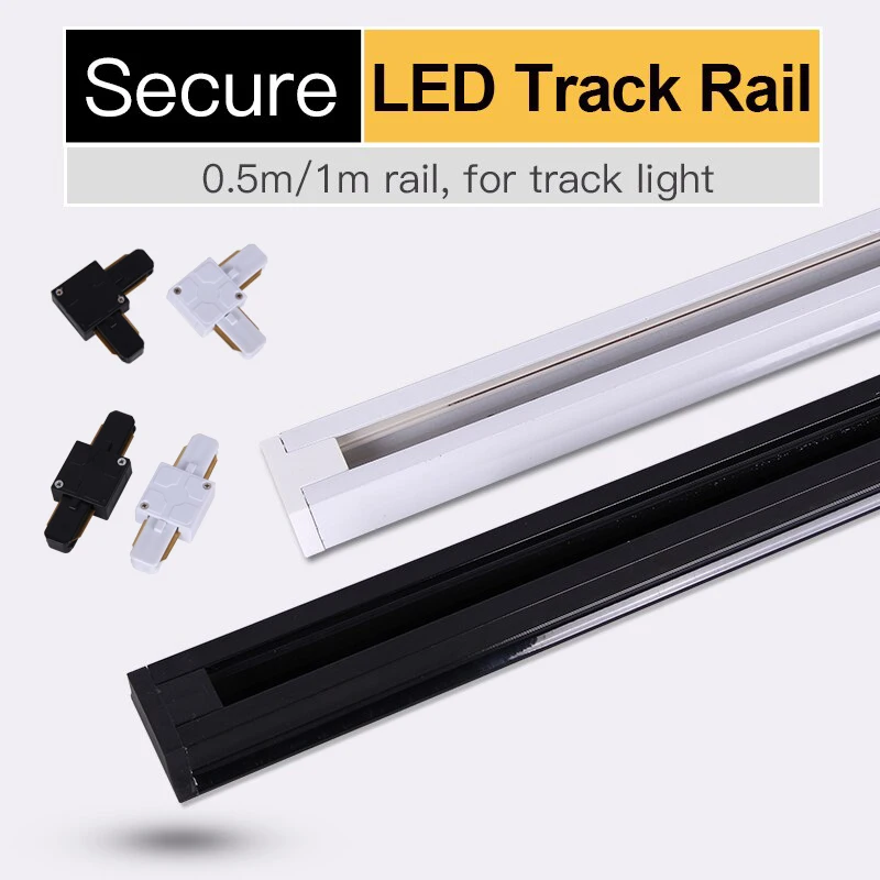 0.5M Track Rail 2 Wire System Led Track Light Accessory Rail Universal Rail Connector Circuit Rails For LED Track Spotlight