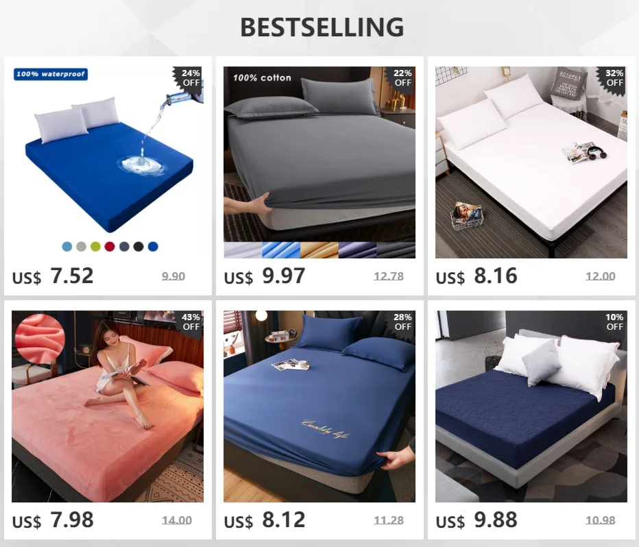 6-seitig vollständig geschlossener, wasserdichter Matratzenbezug mit Reißverschluss, staubdichtes Spannbetttuch für Doppelbett, Twin, Full, Queen, King – Detail 1
